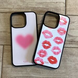 iPhone 14 Pro Max Phone Case Set - Pink and Red